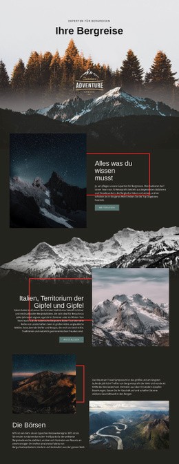 Alles Über Bergreisen - HTML Website Maker