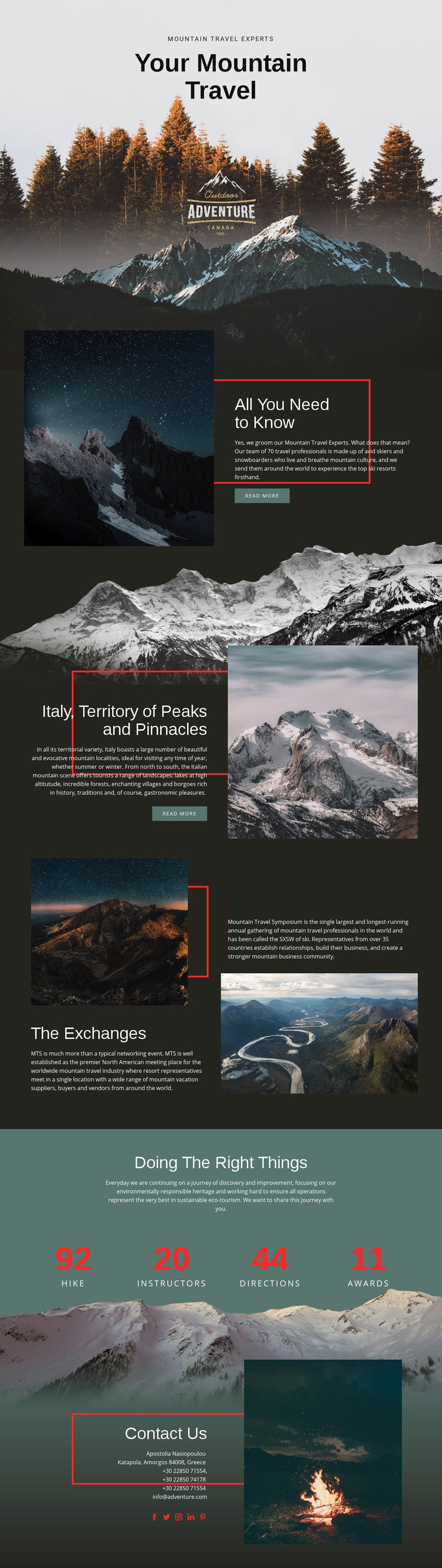 All about mountain travel Elementor Template Alternative
