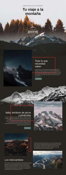 Todo Sobre Viajes A La Montaña - HTML Website Maker