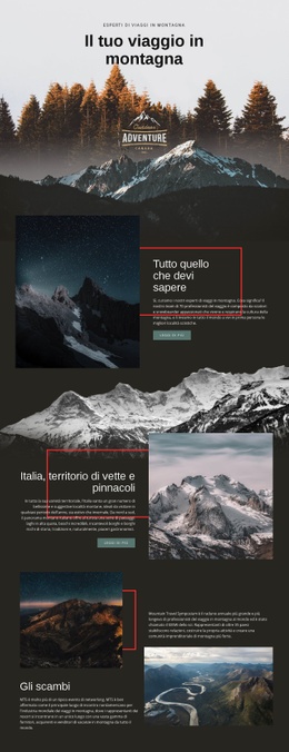 Tutto Sui Viaggi In Montagna - HTML Website Maker