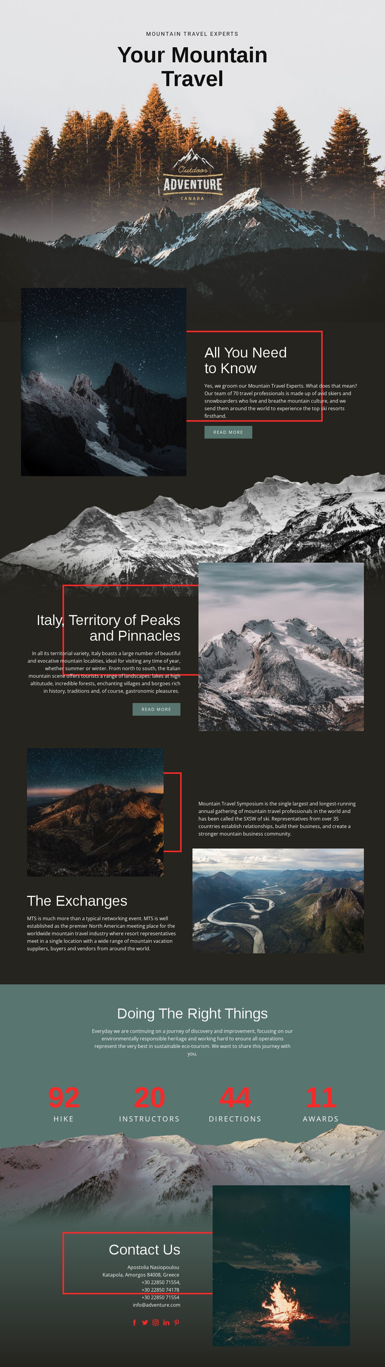 All about mountain travel Joomla Template