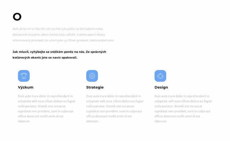 O našich strategiích Šablona HTML