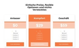 Wählen Sie Ihren Preis HTML-Vorlage