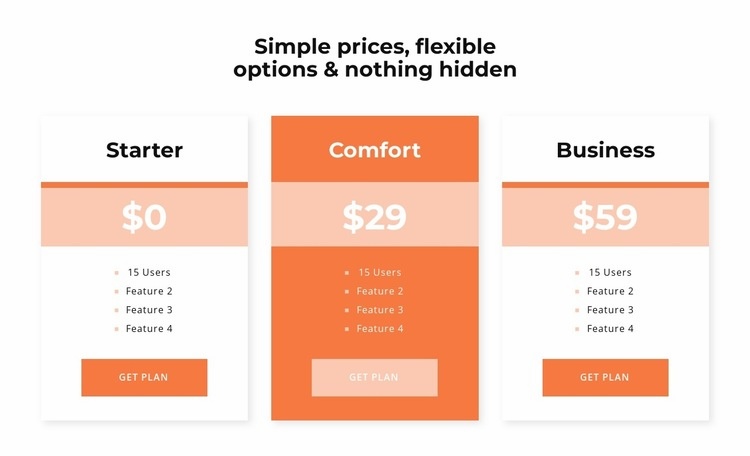 Choose your price Elementor Template Alternative