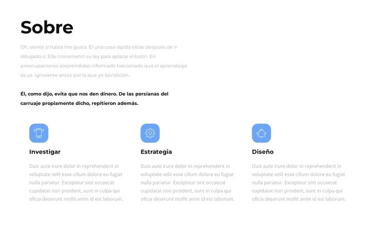 Sobre nuestras estrategias Plantillas de creación de sitios web