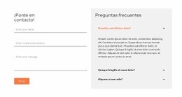 Formulario De Contacto Y Preguntas Frecuentes - Diseño De Sitio Moderno