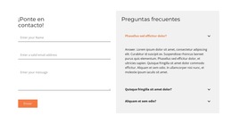 Formulario De Contacto Y Preguntas Frecuentes