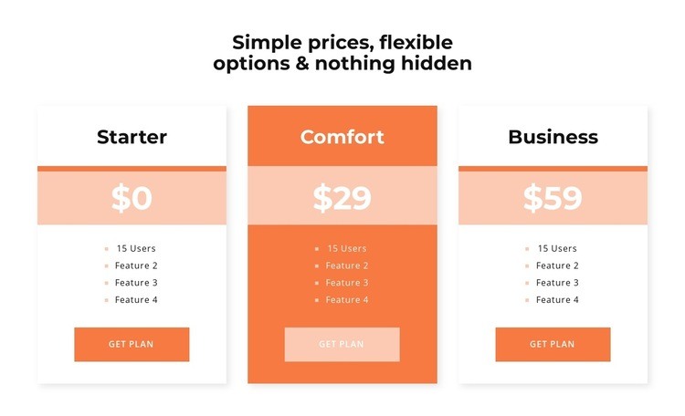 Choose your price Homepage Design