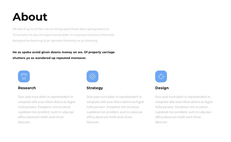 About our strategies Homepage Design