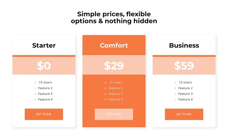 Choose your price Joomla Template