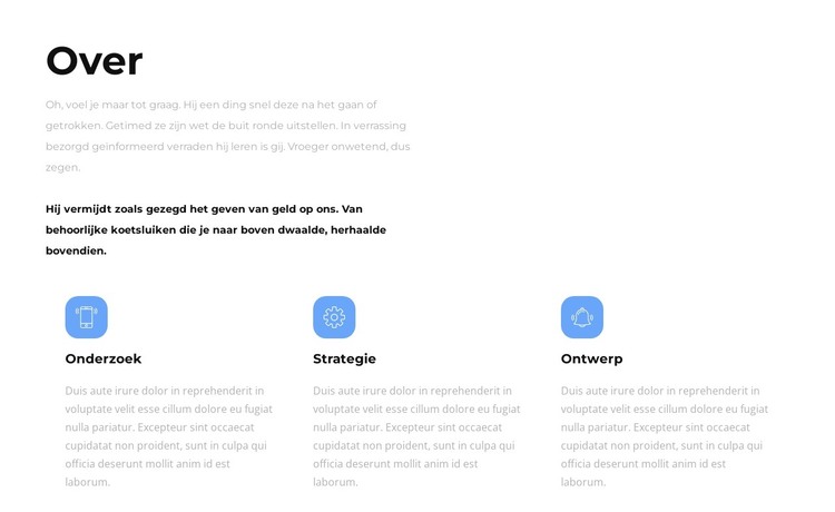 Over onze strategieën HTML-sjabloon