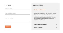 Kontaktformulär Och Faq - Modern Webbplatsdesign
