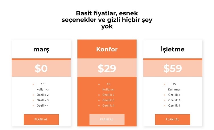 Fiyatınızı seçin HTML5 Şablonu