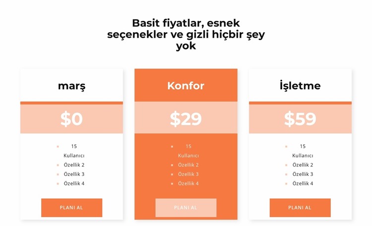 Fiyatınızı seçin Joomla Şablonu