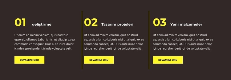 Üç gerçek Web Sitesi Oluşturucu Şablonları