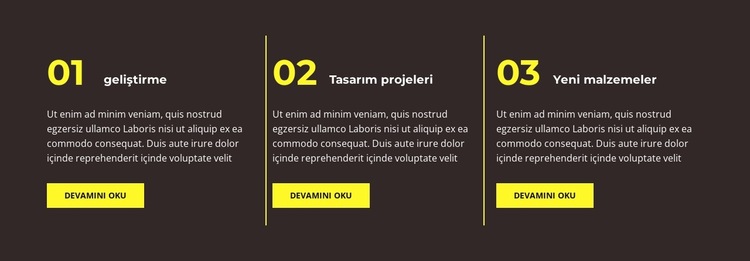 Üç gerçek Web Sitesi Şablonu