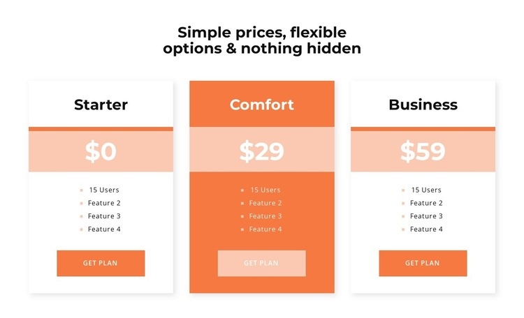 Choose your price Webflow Template Alternative