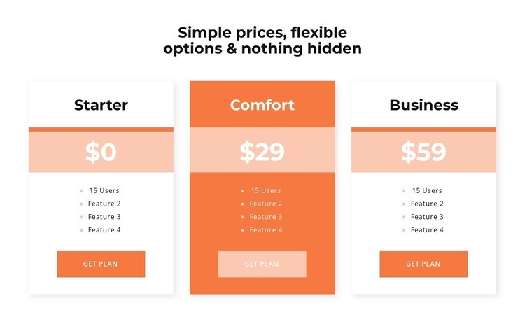 Choose your price Wix Template Alternative