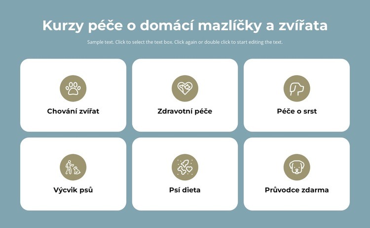 Kurzy péče o domácí mazlíčky Šablona HTML