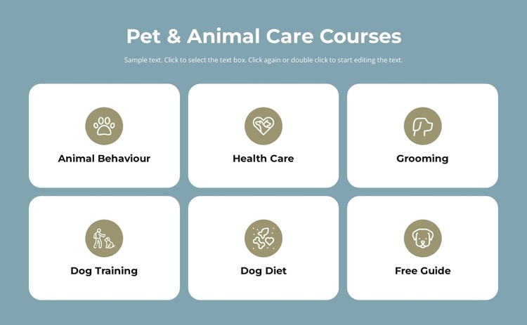 Pet care courses CSS Template