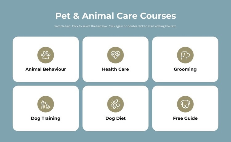 Pet care courses Elementor Template Alternative