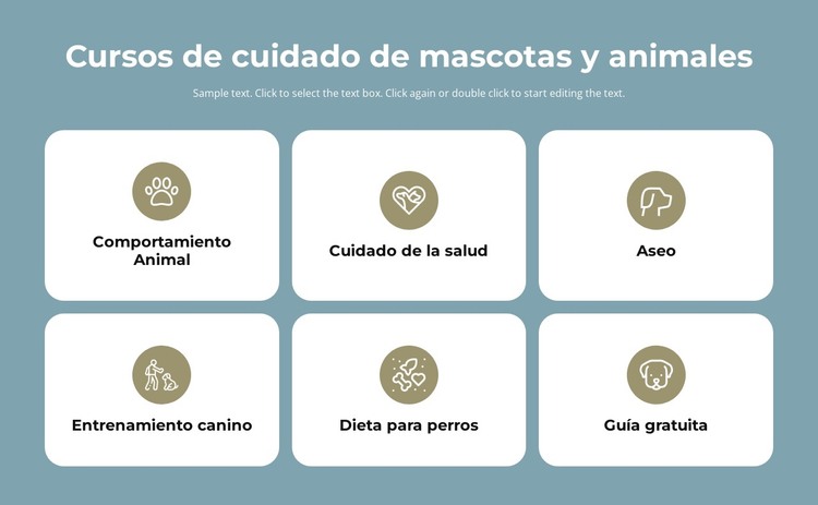 cursos de cuidado de mascotas Plantilla HTML