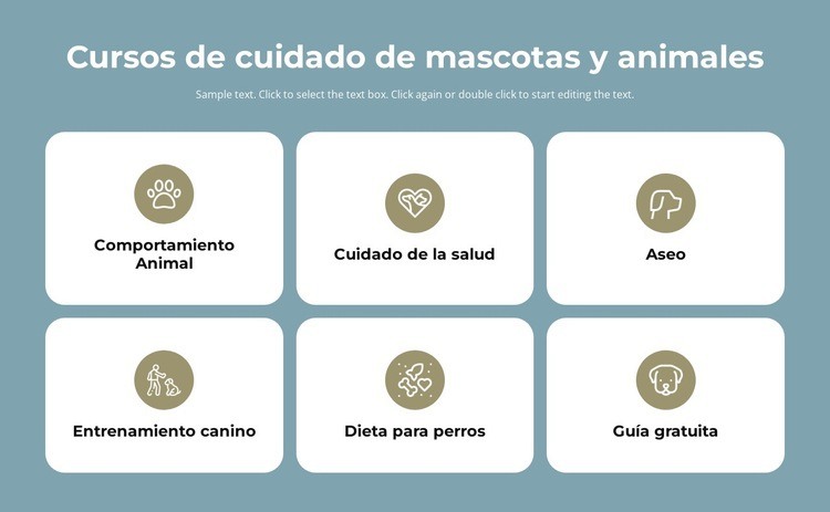 cursos de cuidado de mascotas Plantilla de una página