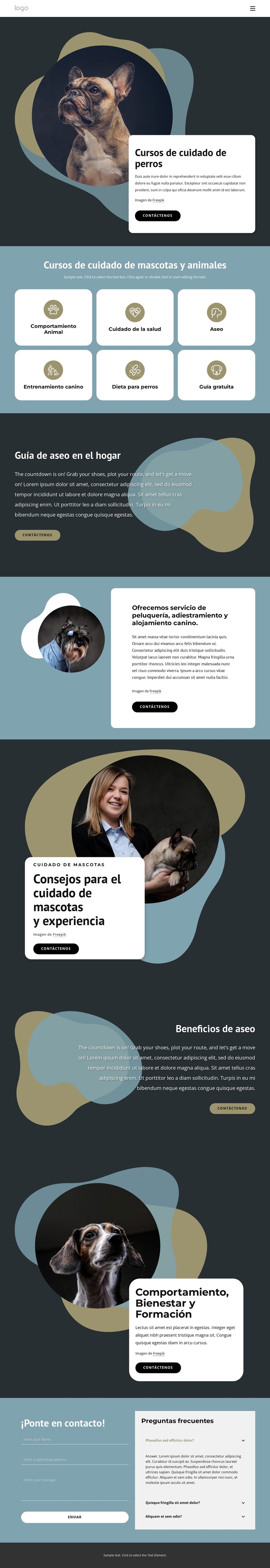 cursos de cuidado de perros Tema de WordPress