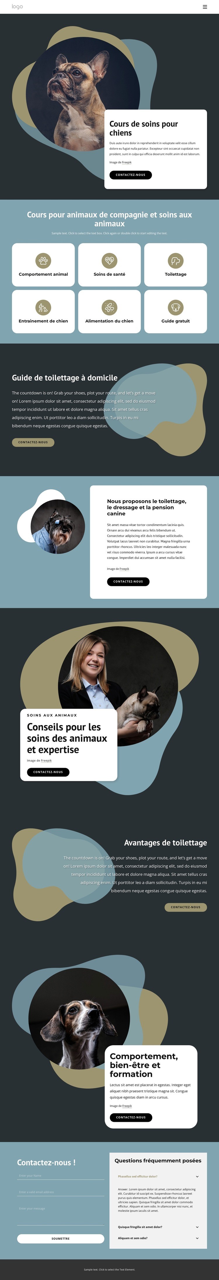 Cours de garde de chiens Créateur de site Web HTML