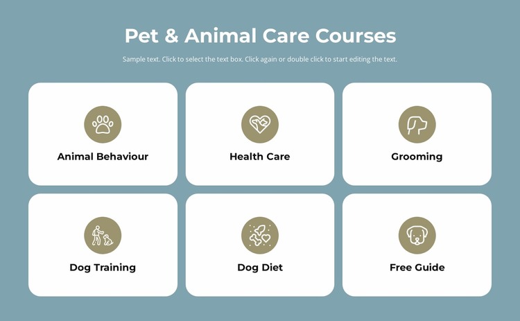 Pet care courses Html Website Builder