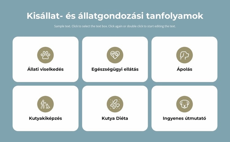 Kisállat gondozási tanfolyamok CSS sablon