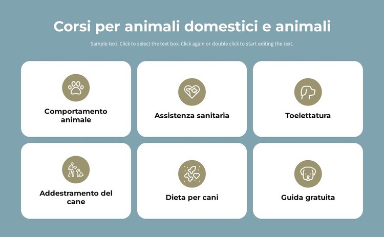 Corsi per la cura degli animali domestici Mockup del sito web