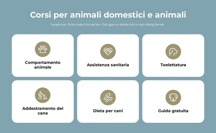 Corsi per la cura degli animali domestici Modello CSS