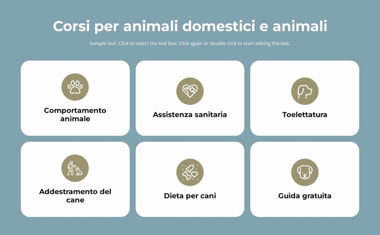 Corsi per la cura degli animali domestici Modello Joomla