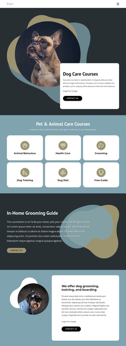 Dog Care Courses Joomla Page Builder Free