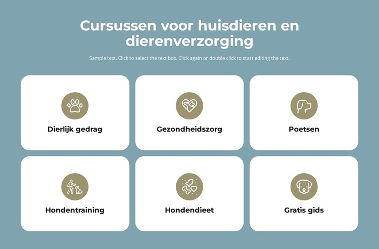 Cursussen dierenverzorging HTML-sjabloon