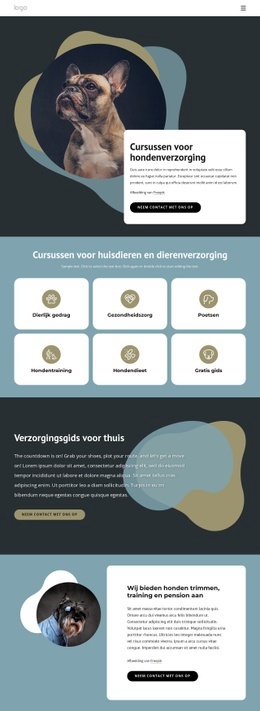 Cursussen Hondenverzorging - Creatief, Multifunctioneel Websitemodel