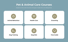 Pet Care Courses - One Page Template For Any Device