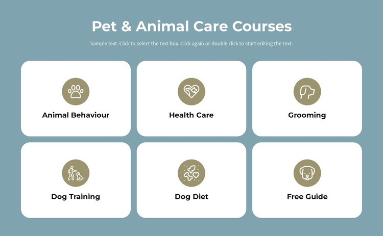 Pet care courses One Page Template