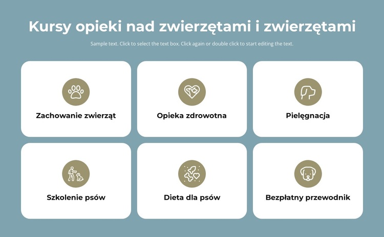 Kursy opieki nad zwierzętami Motyw WordPress