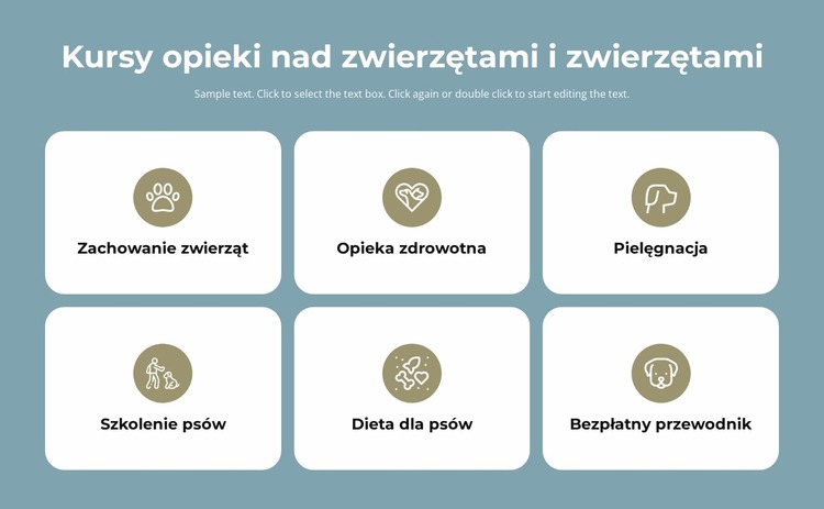 Kursy opieki nad zwierzętami Szablon Joomla