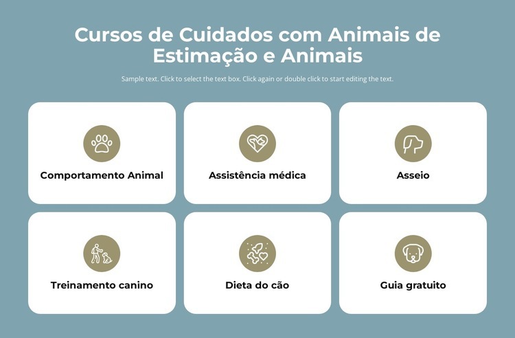 Cursos de cuidados com animais de estimação Modelos de construtor de sites
