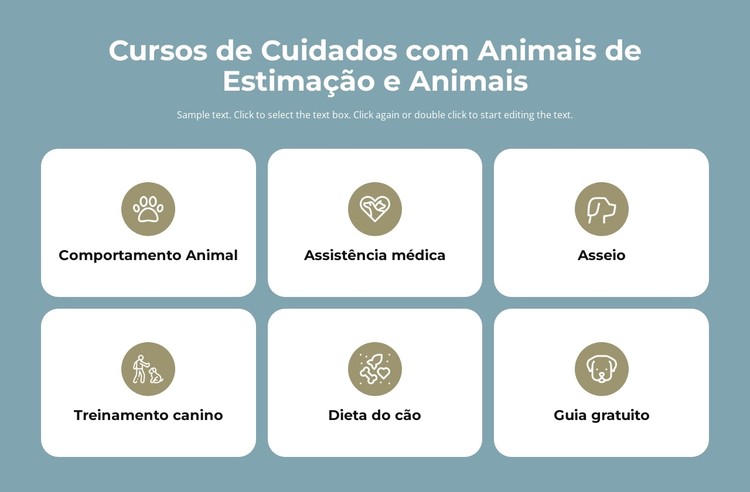 Cursos de cuidados com animais de estimação Template CSS
