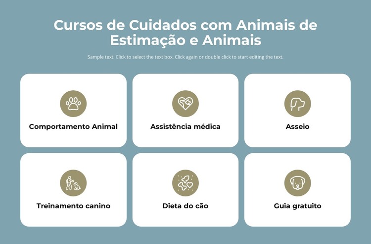 Cursos de cuidados com animais de estimação Modelo HTML
