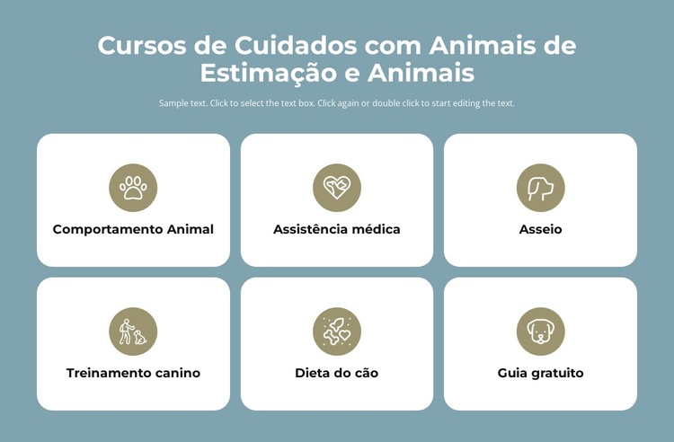 Cursos de cuidados com animais de estimação Modelo de site