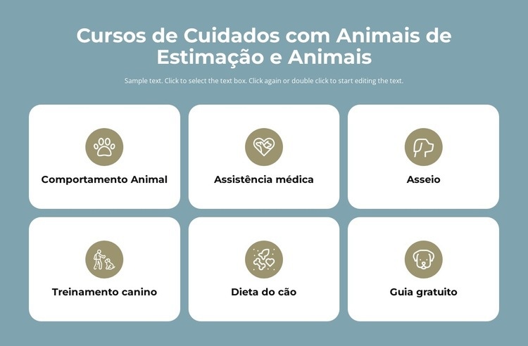 Cursos de cuidados com animais de estimação Modelo de uma página