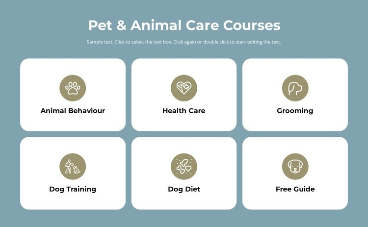 Pet care courses Squarespace Template Alternative