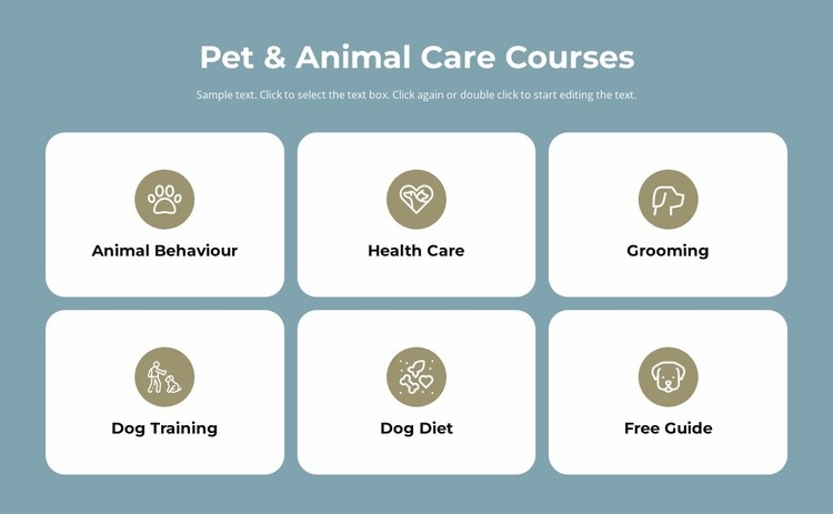 Kurser om djurvård Html webbplatsbyggare