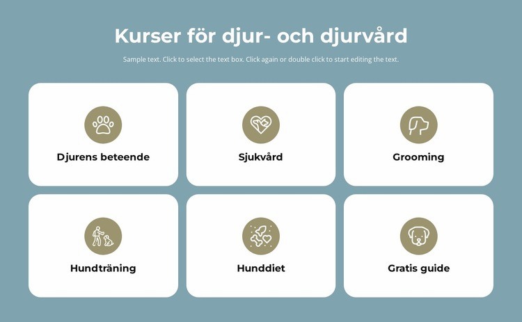 Kurser om djurvård CSS -mall