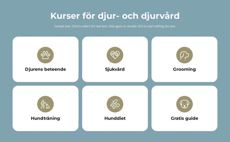 Kurser om djurvård HTML-mall